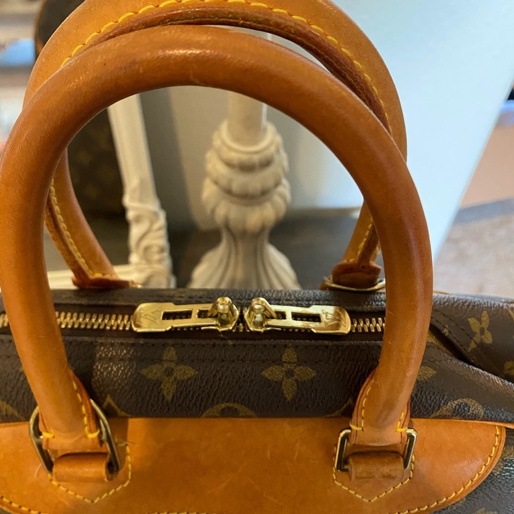 Louis Vuitton Brown Monogram Duffel with Tan Leather Trim - Picture 11 of 11